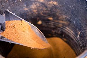 Picture of red dirt used in dyeing